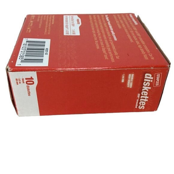 Vintage Staples 10 Pack Diskettes 3.5" 1.44 MB Disks New Sealed in Original Box - Picture 6 of 6